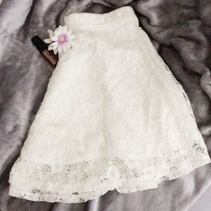White Floral Skirt